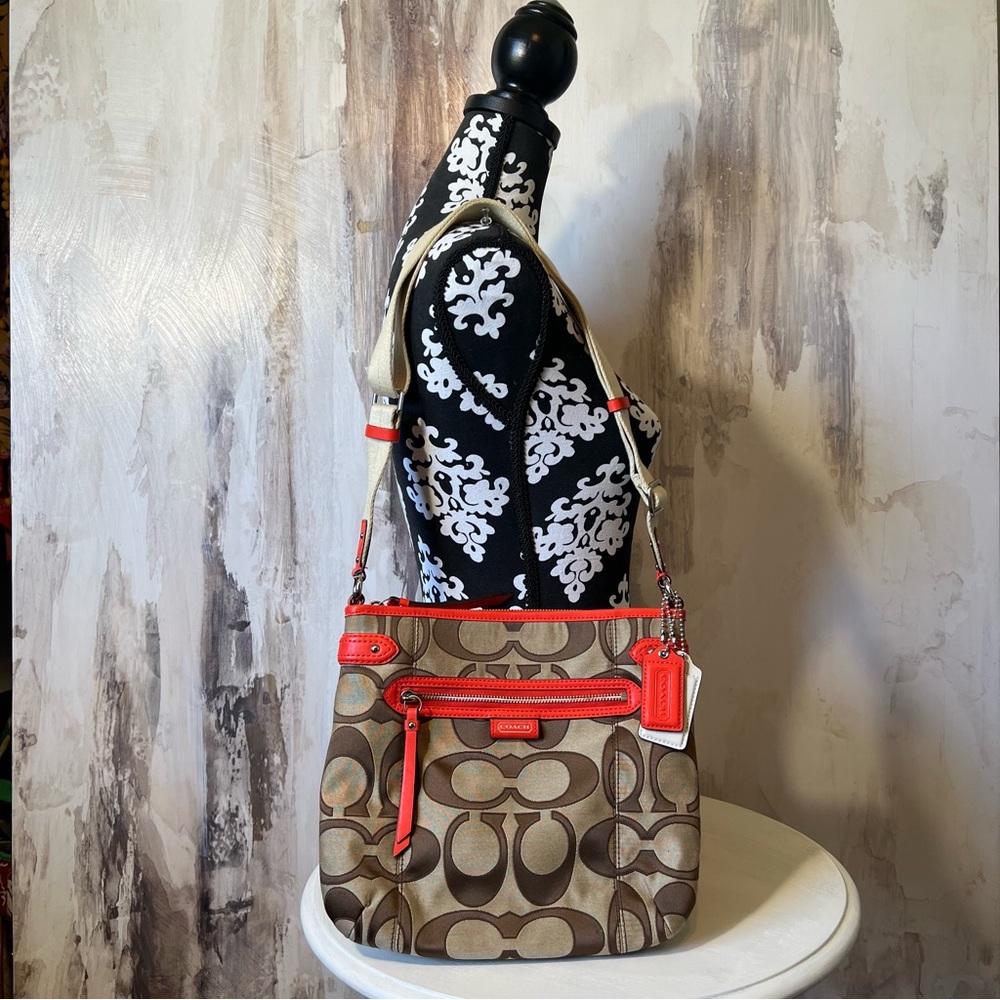 COACH Brown Signature Crossbody Shoulder Bag